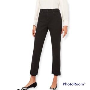 Kate Spade Black Broome Street Raw Hem Cropped Straight Ankle Jeans size 27